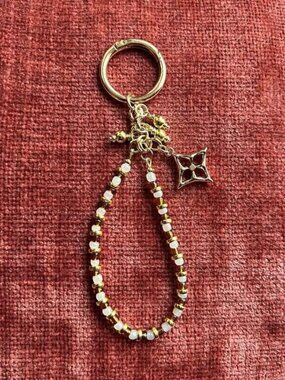 New BOHO BEADED Bag Charm with Clover